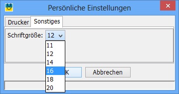 Auswahl Schrifgr��e
