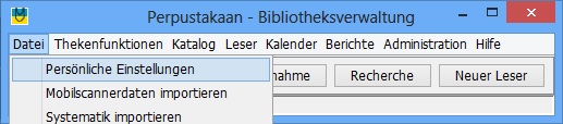 Aufruf Pers�nliche Einstellungen