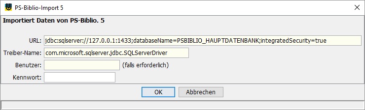 Datenübernahme aus ps-biblio 5 Datenübernahme aus ps-biblio 5